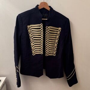 Elegant/fun Navy Blazer with Gold Detailing